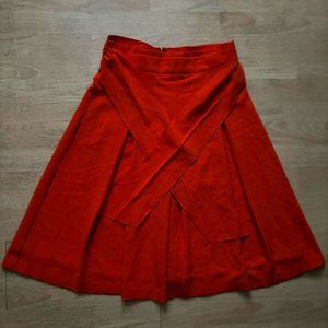 Ann Taylor Dressy Burnt Orange Wrap A-line Flare Skirt